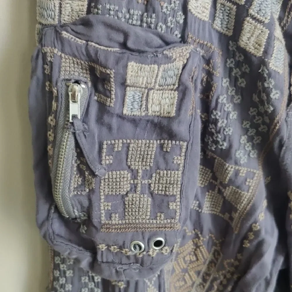 Johnny Was Geometric Patterned Pants with Belt - Picture 3 of 8